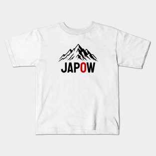 JAPOW Japan Powder Snow Snowboard Sticker - Black Kids T-Shirt